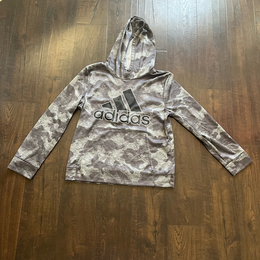 Adidas Kids Hoodie in Gray Camo